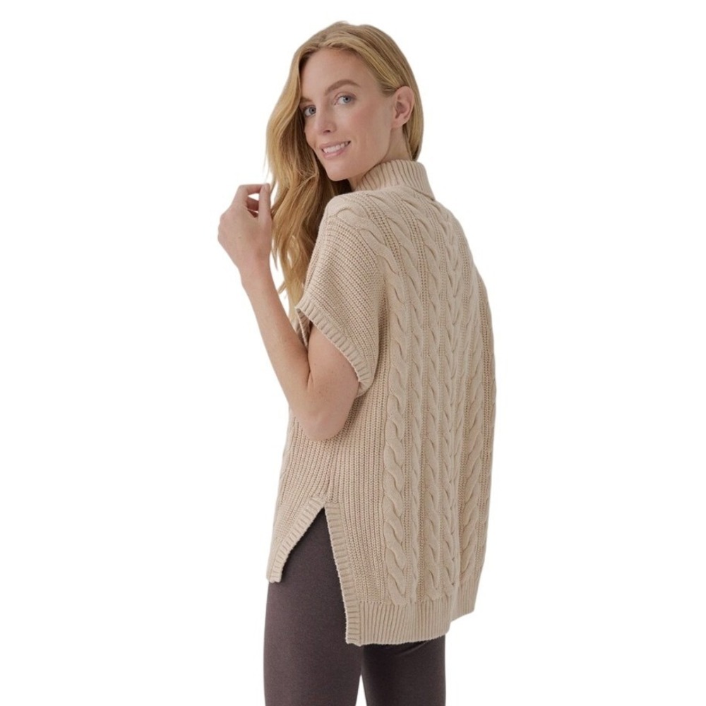Pact Cable Knit Sweater Vest Poncho Chunky Eco Minimalist Fisherman XL/XXL